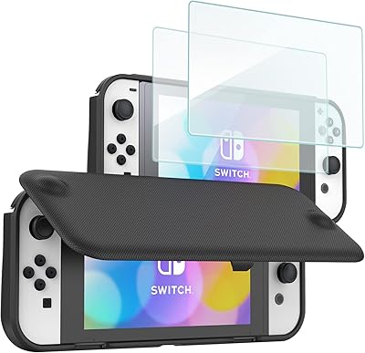 Foldable Procase case for Nintendo Switch Oled Model 2021 with 2 protective screens, OLED protection case with Magnetic front shell - Black.. Experience retail therapy without the financial stress at DIAYTAR NIGERIA's affordable e-commerce platform.