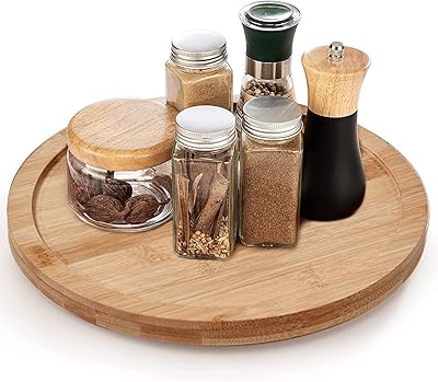 Ocuzz® Lazy Susan Rotary Acacia Wood Kitchen Display, 360 -degree rotating wooden tray, spice support organizer for kitchen cabinets and kitchen counter.. Transform your shopping experience with DIAYTAR NIGERIA's vast product selection delivered at unbeatable prices.