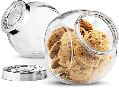 Candy jar and glass cookies of 75 1⁄2 ounces (package of 2) with hermetic plastic cover and 2 -way display, large container for storage of food for snacks, dry food, frost, beans and spices.. Your shopping journey simplified with DIAYTAR NIGERIA's vast selection and budget-friendly shipping.