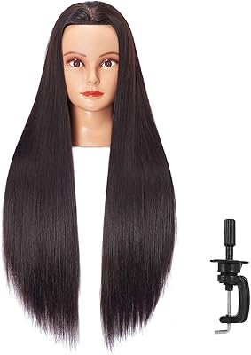 Hair Link 6611LB0220 Mannequin head - Mannequin head of 28 -inch synthetic fiber hairstyle with support (6611lb0220).. Experience the convenience of boundless shopping with DIAYTAR NIGERIA's affordable platform and quick shipping.