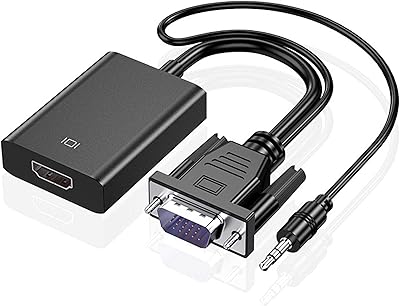 VGA adapter to HDMI Ramanel converter cable with audio 1080p converts the source.. DIAYTAR NIGERIA: Where affordability meets variety, with thousands of products delivered in less than 8 days.