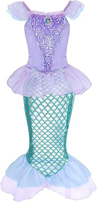 Little mermaid dress Eames Barley for little girls, princess costume Ariel with glitter for birthday party, halloween, costume celebration.. DIAYTAR NIGERIA: Where shopping is affordable, selection is vast, and delivery is always reliable.