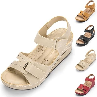 Orthopedic sandals for women with non -non -slip vault support, walking sandals with low heels for women, open end, rear leather strap in PU leather, Velcro strap sandals adjustable.. Discover why thousands choose DIAYTAR NIGERIA for affordable products delivered in less than a week.