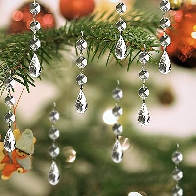 Crystal Christmas tree decoration, 30 pieces of transparent acrylic crystals suspended in tears, table centers, pearl crown, wedding party, Christmas decoration.. DIAYTAR NIGERIA delivers more than products - we deliver affordable shopping satisfaction nationwide.