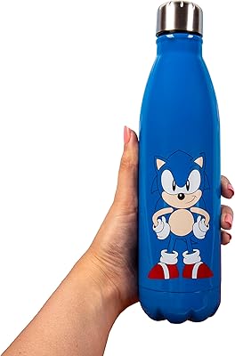 Sonic the Hedgehog water bottle, double -sided metal bottle, 500 ml, under official license of Sonic the Hedge.. Shop with confidence at DIAYTAR NIGERIA, enjoying competitive prices and delivery within 8 days.