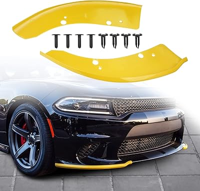 JD Moon front bumper protection compatible with Dodge Charge SRT Hellcat/SRT 392/Scat Pack/RT Scat Pack/GT/RT 2015-2021, GTRT, Yellow, 2-room accessories.. DIAYTAR NIGERIA brings online shopping to every Nigerian with affordable prices and reliable shipping.