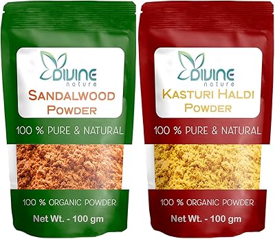 Kasturi Haldi face powder, sandalwood powder to whiten the skin and chandan powder for the face 2 in 1 - (100g + 100g = 200g) per divine nature.. Discover endless shopping possibilities at DIAYTAR NIGERIA, with budget-friendly prices and reliable delivery.