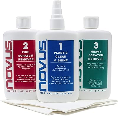 Novus -PK1-8 | Plastic Clean & Shine #1, fine stripes #2, Polly stripes #3 and packet of polishing gloves | 8 oz bottles.. DIAYTAR NIGERIA: Where every Nigerian finds what they need at prices they can afford, delivered promptly.