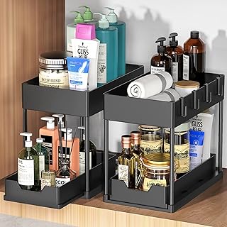 Storage organizer under sink with sliding drawer, bathroom shelf under sink with 2 layers, unleaded multifunction wardrobe for 2 -room office room kitchen 2 -room bedroom.. DIAYTAR NIGERIA provides endless shopping possibilities with affordable prices and prompt delivery service.
