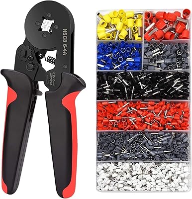 AWG23-7 Virolian crimping tool kit, automatic adjustment wire setting tool kit with 1200 wire terminal connectors and wire end rings (red black).. Your trusted shopping companion, DIAYTAR NIGERIA delivers affordable solutions in just 5-8 days.