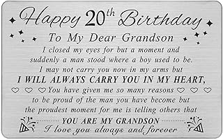 20th grandson 20th birthday card - birthday gifts for 20 years old - 20th birthday decorations for boys, personalized engraved wallet card.. Unlock access to a wide range of products with DIAYTAR NIGERIA's affordable e-commerce platform.