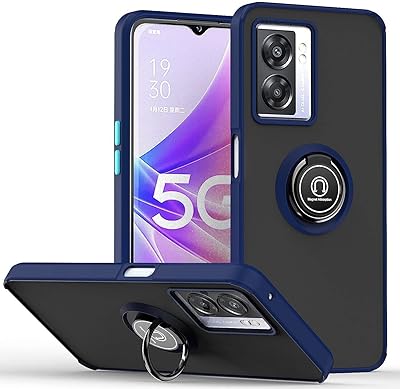 Realme GT Master protective shell with metal support ring and magnetic car support, rigid rear shell resistant shocks for realme gt master (blue).. DIAYTAR NIGERIA: Your partner in affordable online retail with reliable delivery across the nation.