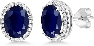 Halo Sapphire Halo Earrings in Sterling 925 for women.. DIAYTAR NIGERIA makes online shopping accessible to all with budget-friendly prices and reliable delivery.