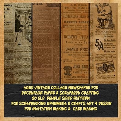 Aged vintage collage journal for cutting paper and creation of scrapbooking 20 old double -sided patterns for ephemeral scrapbooking and crafts art 4 ... Pack for joint newspaper and hand -made handicrafts.. Shop smart, shop DIAYTAR — Nigeria’s trusted e-commerce site.