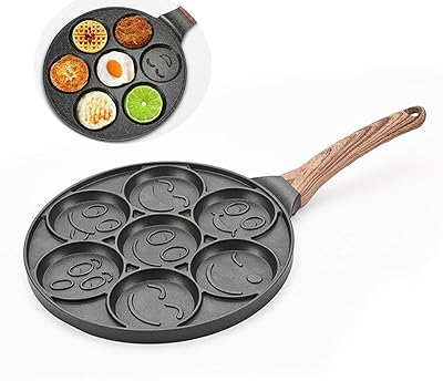 Smiley face non -stick pancake, size 26 cm, induction compatible, 7 eggs, small pancakes, uttapam, pancakes.. DIAYTAR NIGERIA brings the marketplace to your home with budget-friendly prices and nationwide delivery.
