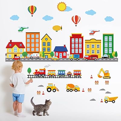 Decoall DS-8051 Wall stickers for design of transport buildings for bedroom, crèche, car, removable, take and glue, decoration in living town vinyl for boys' boys room.. DIAYTAR NIGERIA: Bringing the marketplace to every Nigerian with affordable prices and quick delivery.