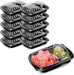 Reusable meal preparation container without BPA - [Package of 10] Disposable food container with 2 compartments (36 oz) with vacuum seal, food containers for use in use in.. DIAYTAR NIGERIA connects desire with fulfillment through our affordable e-commerce platform.
