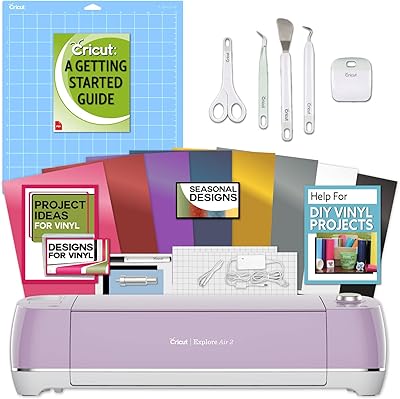 Cricut Explore Air 2 Lilac Instrument Bundle - Beginner's Guide, Kit, Vinyl Pack, Designs and Inspiration of Project.. DIAYTAR NIGERIA connects you with thousands of products at competitive prices, delivered within a week.