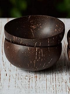 100 % natural coconut shell bowl (pair) with natural therapeutic salt of the free Himalayas for interior decoration (small size - 10 cm).. Shop smart, shop DIAYTAR - Nigeria's most affordable e-commerce platform with nationwide delivery.