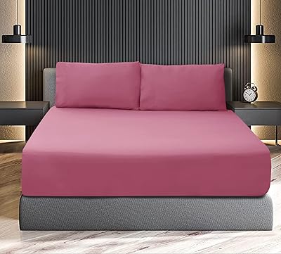 Firdous bed set for King size bed in soft and luxurious microfiber, super King size sheet without folds, 3 pieces, 1 sheet 40.6 cm deep, 2 pillowcases, soft sheet for skin.. Shop from thousands of products at DIAYTAR NIGERIA and enjoy budget-friendly nationwide delivery.