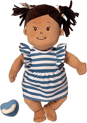 Manhattan Toy Baby Stella First Soft Doll Beige with Brown Hair.. DIAYTAR NIGERIA delivers affordability and convenience to your doorstep within 8 days of purchase.