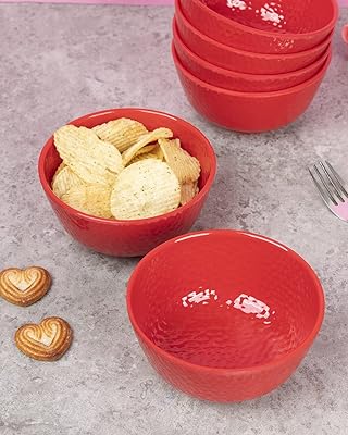 Set of soup bowls hammered in red melamine Market 99, 6 pieces (each - 300 ml), red.. Experience the satisfaction of affordable shopping with DIAYTAR NIGERIA's nationwide 5-8 day delivery.