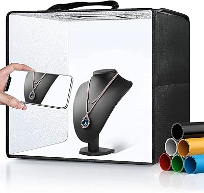 Portable studio light box, professional photo tent kit with variable intensity 30x30 cm with 120 LED lights and 6 backgrounds for jewelry, small objects and product photography.. DIAYTAR NIGERIA makes quality accessible to all with our affordable prices and quick delivery service.