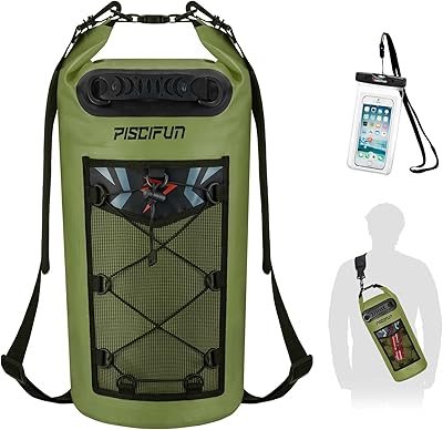 Pecive waterproof floating backpack with waterproof case for mobile phone for kayaking, boating, kayaking, windsurfing, rafting and fishing, military green 10L.. Your everyday shopping destination, DIAYTAR NIGERIA offers unbeatable value with quick delivery times.