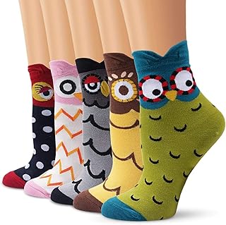 5 pairs of winter cotton socks for women, Owens socks with animal design, cat and dog, excellent gift for women, one size, multicolored, 16-18 short.. Experience DIAYTAR NIGERIA, where extensive product variety meets pocket-friendly prices and reliable delivery.