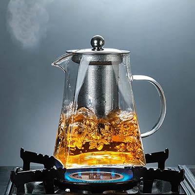 Square teapot in Fuquatin glass of 750 ml Borosilicate teapot for tea.. DIAYTAR NIGERIA: Nigeria's answer to affordable online shopping with reliable 5-8 day delivery guarantee.