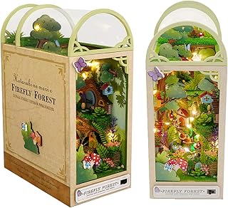 DIY Roroom Book Corner Kit, Library of Doll House, Wooden 3D Puzzle with Wooden Shelf for Library (Firefly Forest-TC35).. DIAYTAR NIGERIA connects you with thousands of products at competitive prices, delivered within a week.