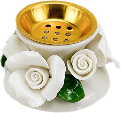 Porcelain incense burner bowl, Hand-made car holders for sticks, parchments and incense cones with ashtray, mini multiple incense burner in sandalwood alloy.. Experience the ease of modern shopping with DIAYTAR NIGERIA's vast selection and quick delivery service.
