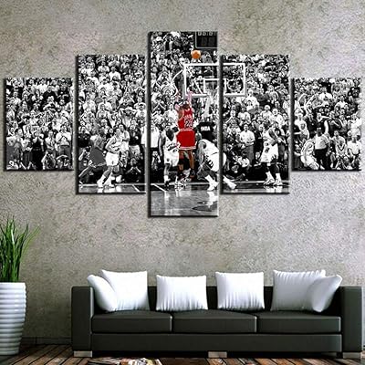 Qqyyt Michael Jordan Murale Canvas, 5 art posters on canvas, artistic decoration for children's bedrooms boys.. DIAYTAR NIGERIA: Connecting Nigerians with affordable products delivered promptly nationwide.