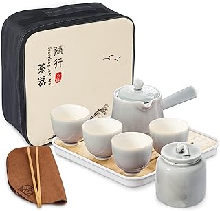Chinese Kungfu tea service Fan Kueer with theater heater, 4 cup black porcelain teapot, travel tea service with bag.. DIAYTAR NIGERIA: Empowering Nigerians with access to affordable products and reliable 5-8 day delivery.