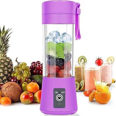 Mini portable mixer for smoothie and shake, rechargeable juice cup by USB, six 3D blades for an excellent mixture, 380 ml, violet.. DIAYTAR NIGERIA makes online shopping accessible to all with budget-friendly prices and reliable delivery.