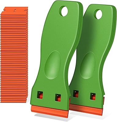 Plastic razor blade scraper - Wall paint stripper with 100 anti -scratch blades to remove window, glass, wood and floor stickers (2 green rooms).. DIAYTAR NIGERIA: Bringing the marketplace to every Nigerian with affordable prices and quick delivery.