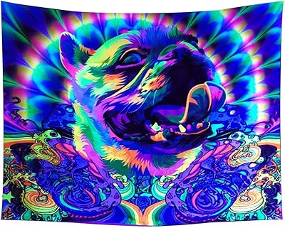 Blacklight tapestry, Home decoration with puppy photo, tablecloth, yoga carpet, party decoration, suspended backdrop, 150x100cm, wall art.. DIAYTAR NIGERIA: Where affordable shopping meets reliable nationwide delivery in less than a week.