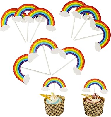 60 pieces cupcake decoration rainbow decoration rainbow cake for baby birthday party reception-baby gift for baby cake in crystal glitter cake.. Your digital shopping destination, DIAYTAR NIGERIA combines variety with affordability and quick delivery.