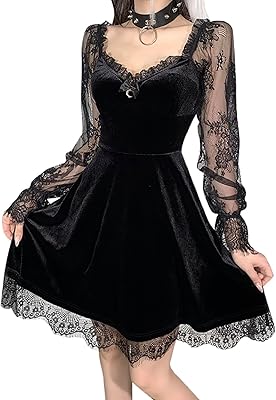 Mini tight -free black dress in black lace, vintage Gothic style summer dress.. Shop smart, shop DIAYTAR - Nigeria's most affordable e-commerce platform with nationwide delivery.