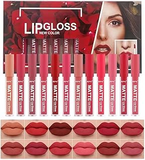 Flivevine Set of naked matt liquid lipstick, velvety liquid lipstick with gift cosmetics gift set for women, waterproof, long duration, non -stick cup, brilliant lip makeup kit with 12 pieces.. Elevate your shopping experience with DIAYTAR NIGERIA's vast catalog and budget-friendly options.