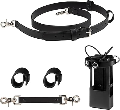 Leather -leather radio belt and support for firefighters including a radio case, a belt, a swivel strap and thread supports, black.. Shop smart, shop DIAYTAR — Nigeria’s trusted e-commerce site.