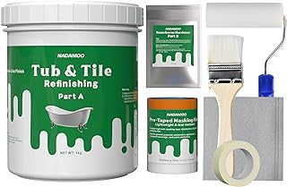 Nadamo Bathtub finishing kit and tiles (1kg/35oz, with tools, white), DIY bathtub finishing kit for bathroom counter, kitchen, porcelain, fiberglass, half-matte white paint.. Your digital shopping destination, DIAYTAR NIGERIA combines variety with affordability and quick delivery.