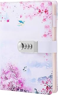 Leather newspaper with lock, diary with exquisite pattern, rechargeable writing book in imitation leather with a-shaft carrier (pink, A5).. DIAYTAR NIGERIA transforms desires into deliveries with our affordable prices and dependable shipping.