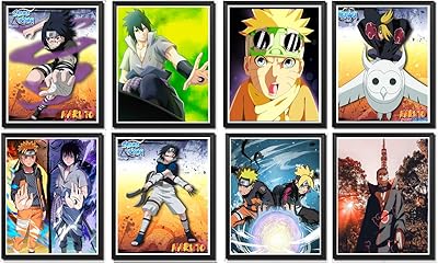 Varied anime poster Ninja Deidara Sasuke Haidan, impressions on colorful canvas, 8 x 10 inches, without frame, 8 pieces.. Your budget-friendly online marketplace, DIAYTAR NIGERIA delivers a world of products in just 5-8 days.