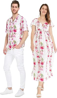 Matching Hawaiian shirt or Rahi long dress in pink, black and hibiscus.. Experience the convenience of online shopping with DIAYTAR NIGERIA's reliable 5-8 day delivery service.
