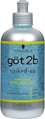Gel coiffant spiked-up got 2b max control, 8,5 oz (251 ml).. DIAYTAR NIGERIA: Your affordable gateway to thousands of products shipped nationwide within the week.