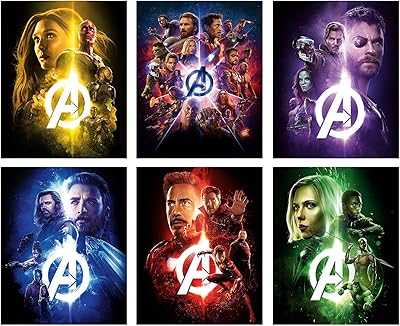 Marvel superhero poster for living room decoration 8 x 10 inch x 6 rooms, without frame, blue.. You shop, we deliver — quick and easy with DIAYTAR Nigeria.
