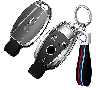 【TTQK】 Key case, keychain, metal cover + degraded 3D glass upgrade compatible with MERCEDES-BENZ C/E-GLC/GLE/GLA/S/C200L/GLC260 【Gray】.. DIAYTAR NIGERIA delivers value, variety, and convenience with our nationwide 5-8 day shipping.