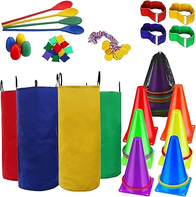 Beauenty 61 Outdoor games for children, race bags in potato bags for adult children, egg spoon relay game, 3 -legged racing bands, carnival games for family birthdays in the garden, head of lawn in the open air (C).. Experience shopping freedom with DIAYTAR NIGERIA's vast selection and 5-8 day nationwide delivery service.