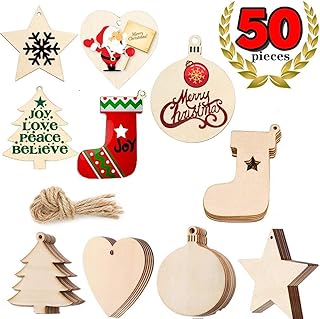 Kolchik 50 pieces of raw wood Christmas ornaments with holes for work.. Experience shopping freedom with DIAYTAR NIGERIA's vast selection and dependable nationwide shipping.